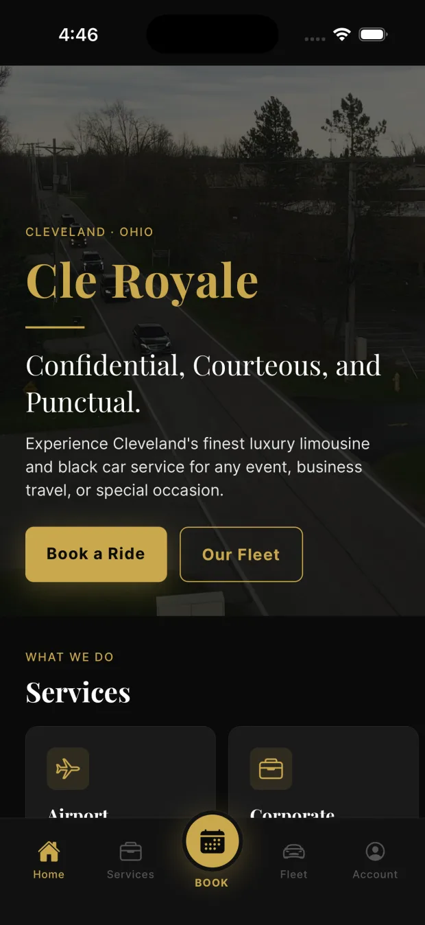 CleRoyale app home screen